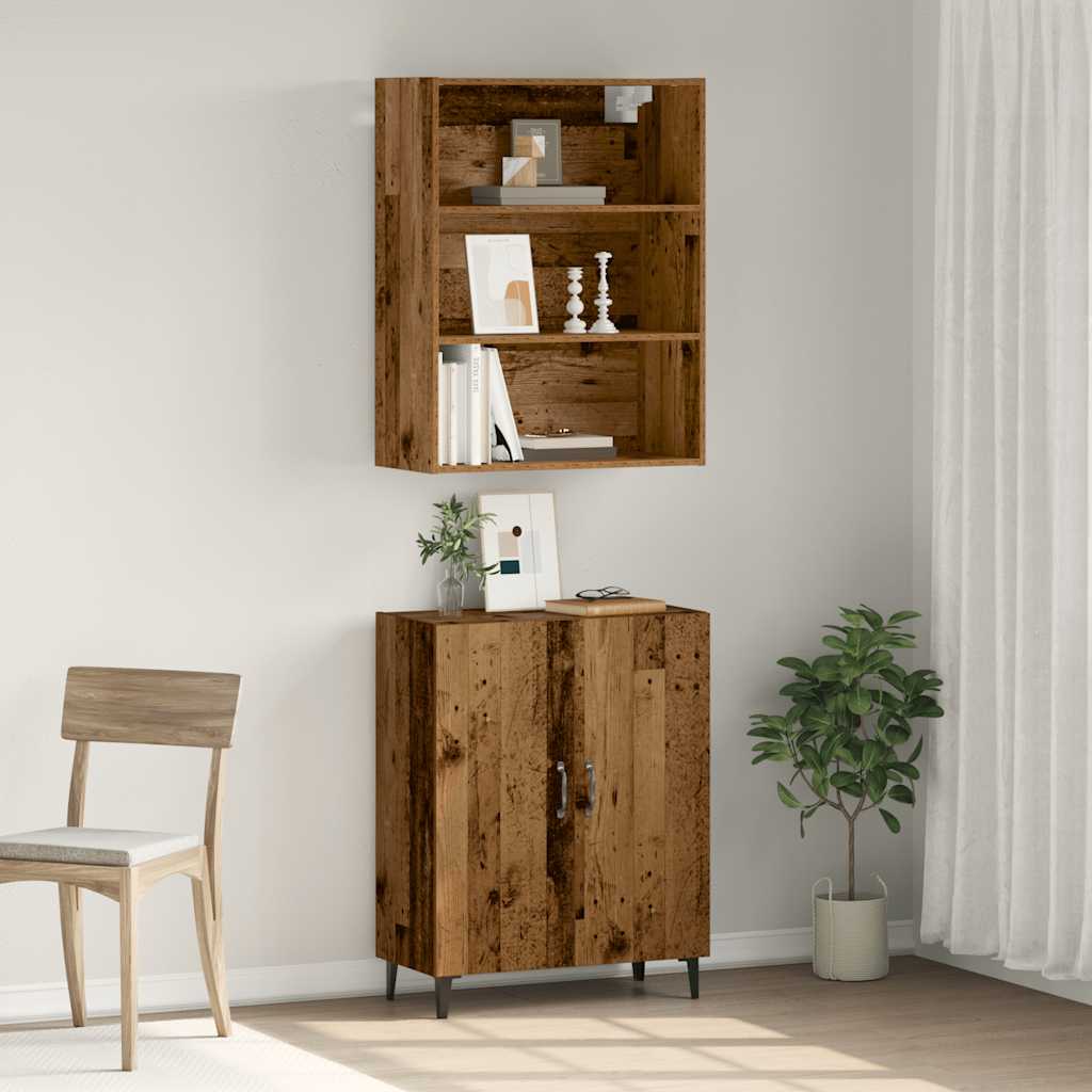 Credenza con Pensile Legno Antico in Legno Multistrato