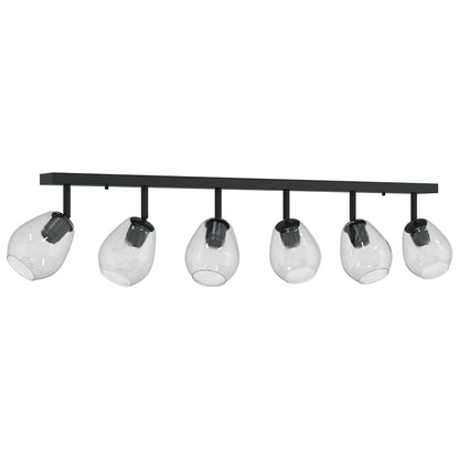 Faretto da soffitto Nero 110,5 x 13 x 26 cm Vetro e Metallo