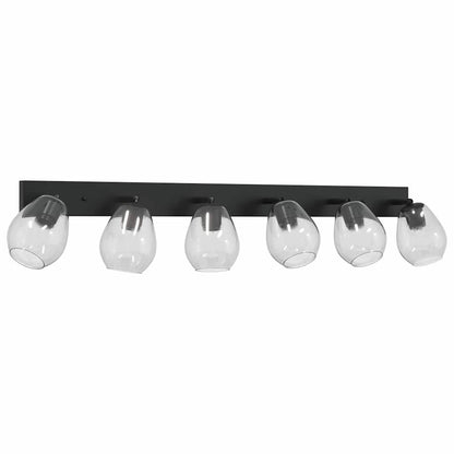 Faretto da soffitto Nero 110,5 x 13 x 26 cm Vetro e Metallo