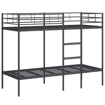 Letto a Castello senza Materasso Nero 75x190 cm in Acciaio