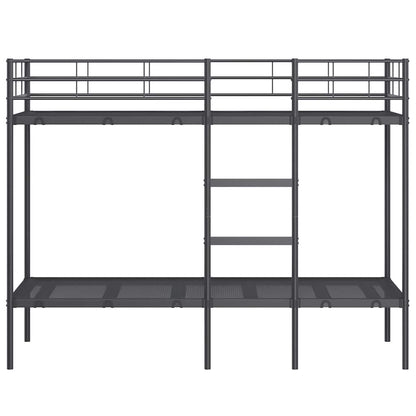 Letto a Castello senza Materasso Nero 75x190 cm in Acciaio
