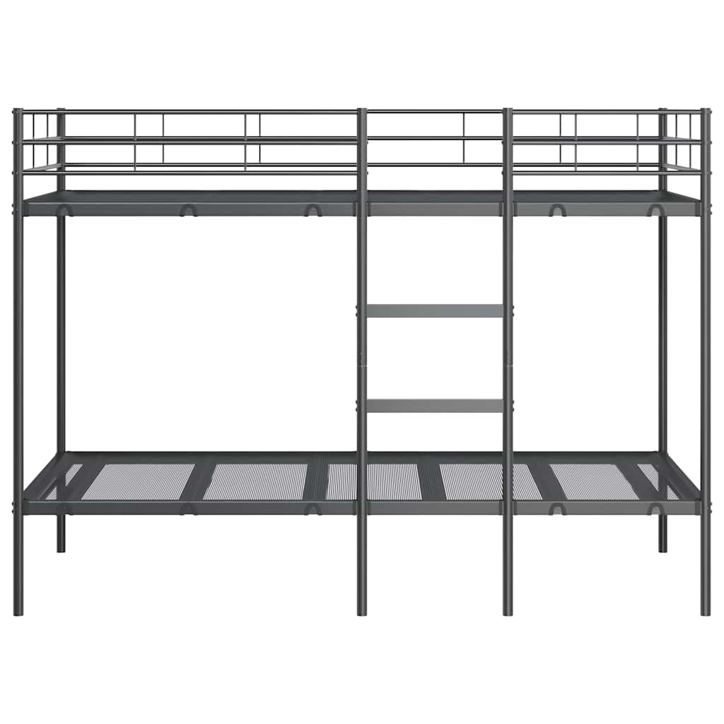 Letto a Castello senza Materasso Nero 90x190 cm in Acciaio