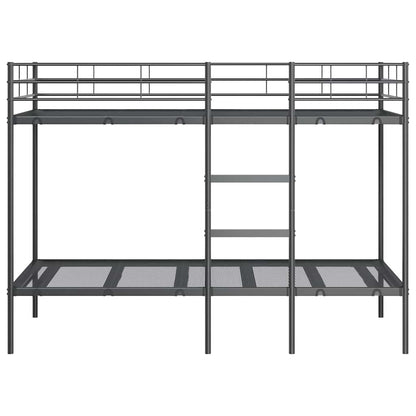 Letto a Castello senza Materasso Nero 90x190 cm in Acciaio