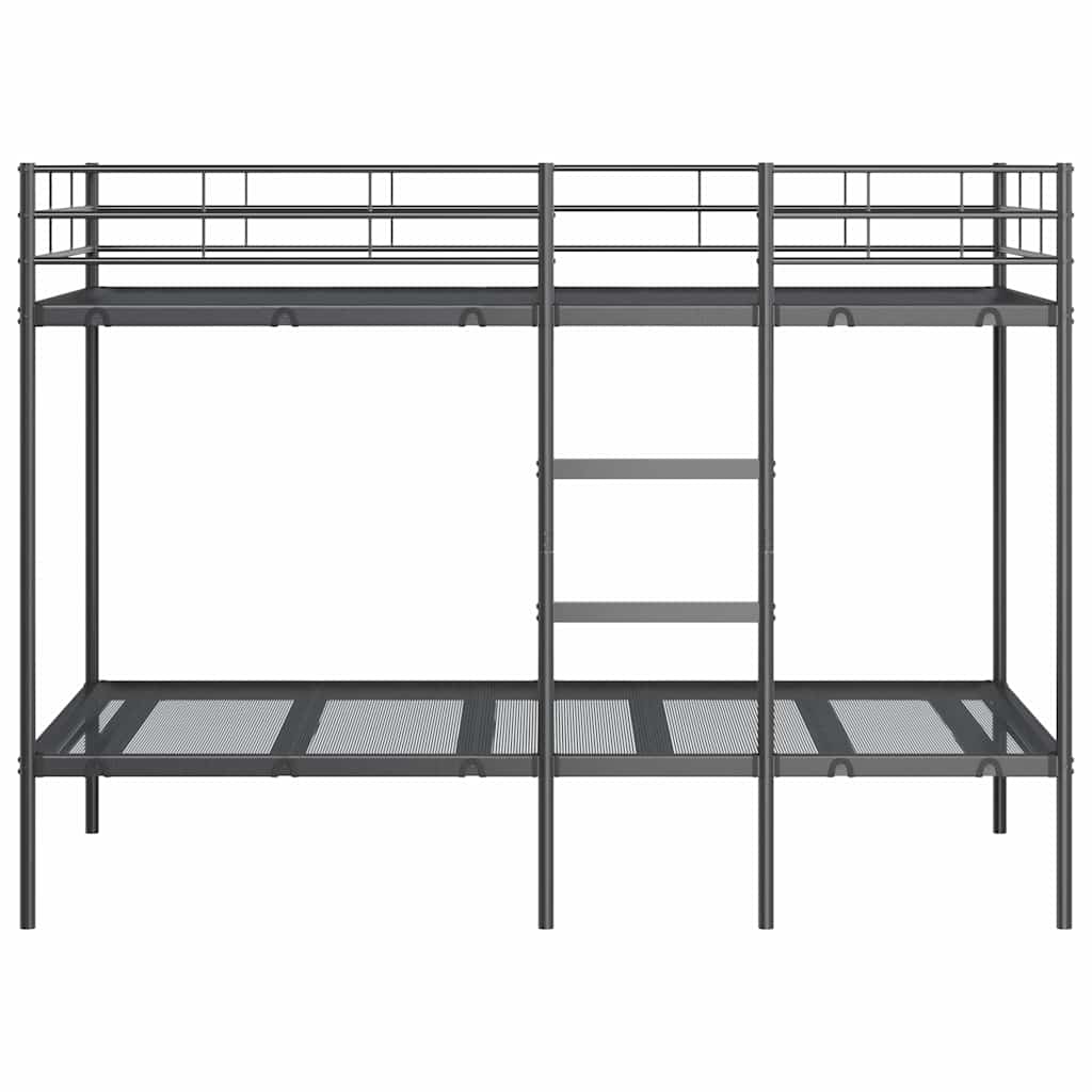 Letto a Castello senza Materasso Nero 100x190 cm in Acciaio