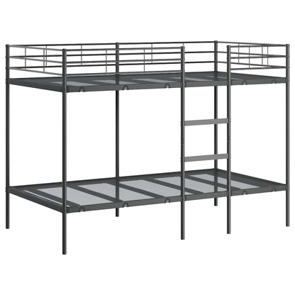 Letto a Castello senza Materasso Nero 100x200 cm in Acciaio