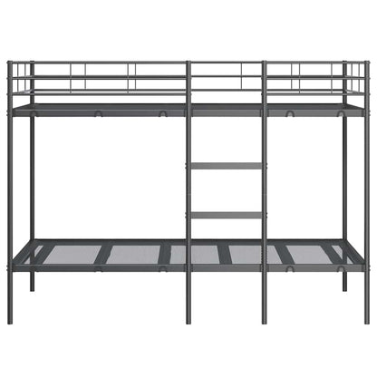Letto a Castello senza Materasso Nero 100x200 cm in Acciaio