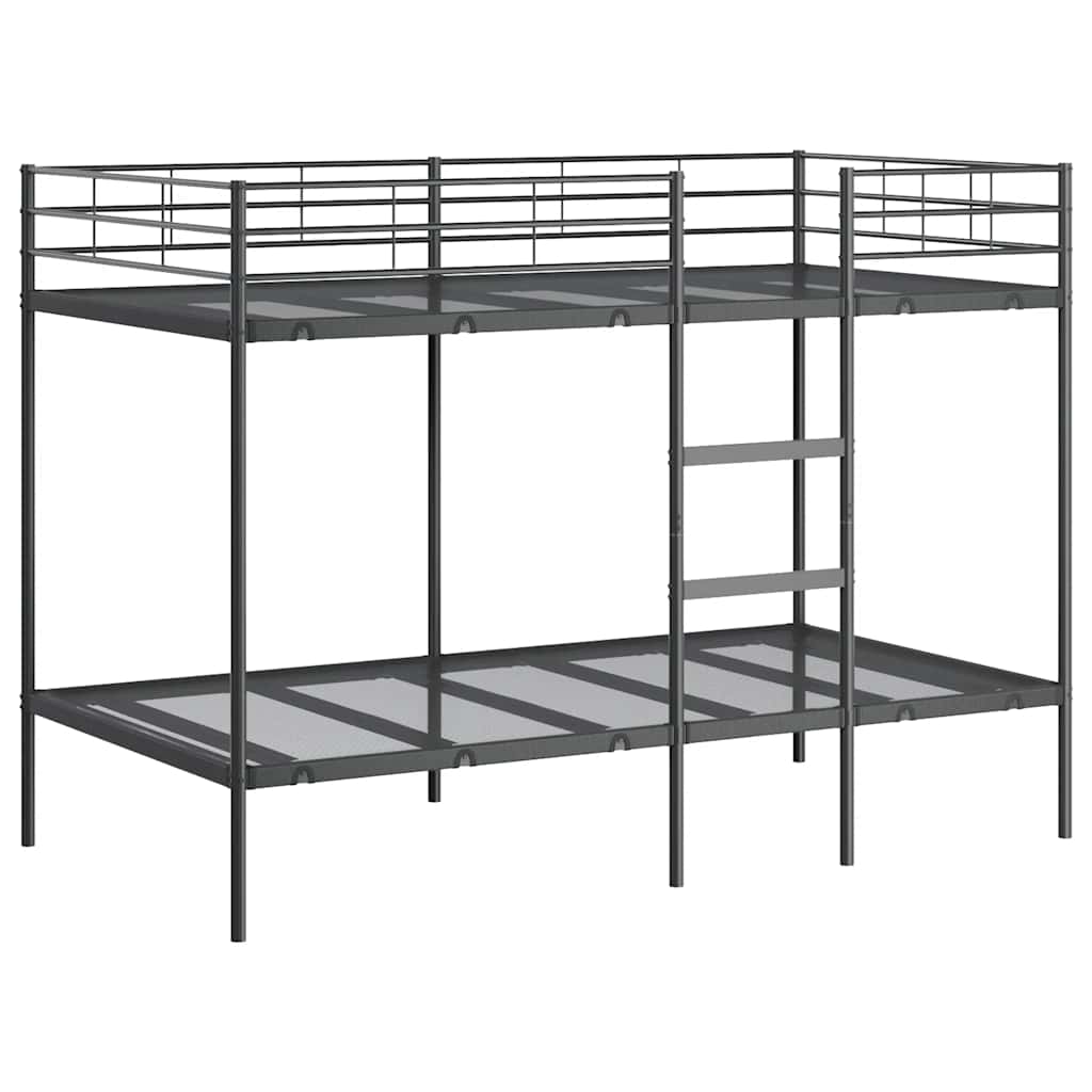 Letto a Castello senza Materasso Nero 107x203 cm in Acciaio