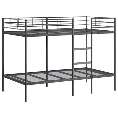 Letto a Castello senza Materasso Nero 107x203 cm in Acciaio