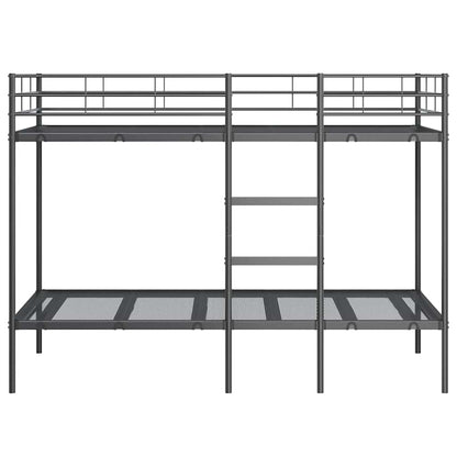 Letto a Castello senza Materasso Nero 107x203 cm in Acciaio