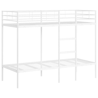 Letto a Castello senza Materasso Bianco 75x190 cm in Acciaio