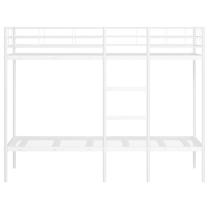 Letto a Castello senza Materasso Bianco 75x190 cm in Acciaio
