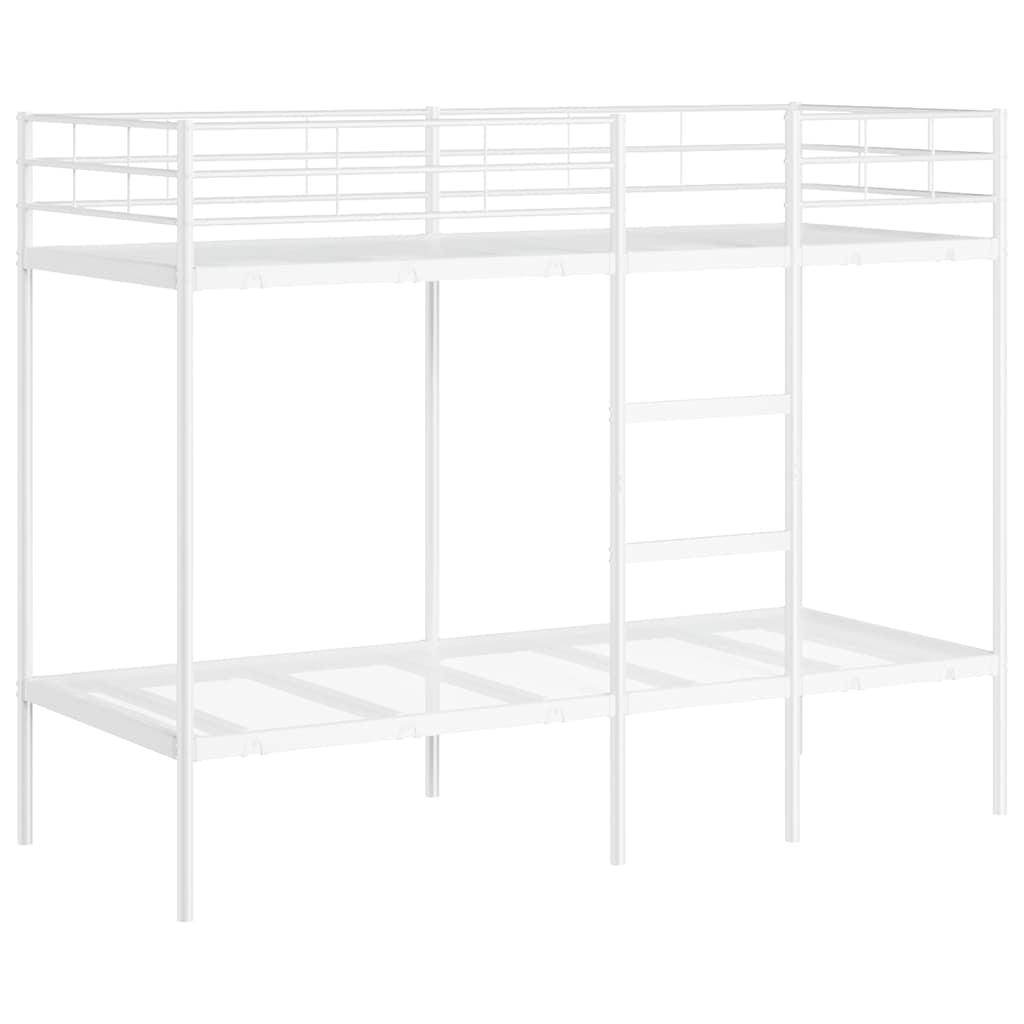 Letto a Castello senza Materasso Bianco 80x200 cm in Acciaio