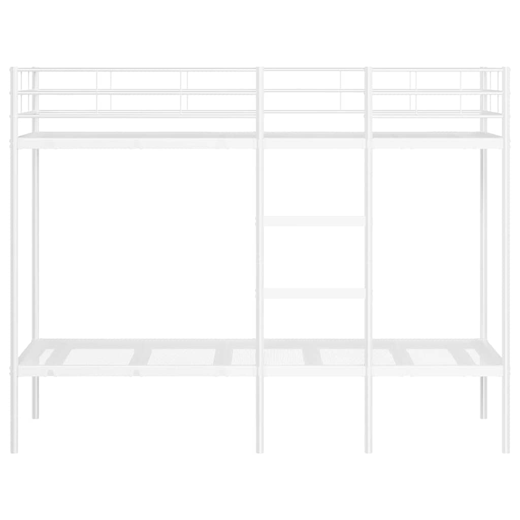 Letto a Castello senza Materasso Bianco 80x200 cm in Acciaio
