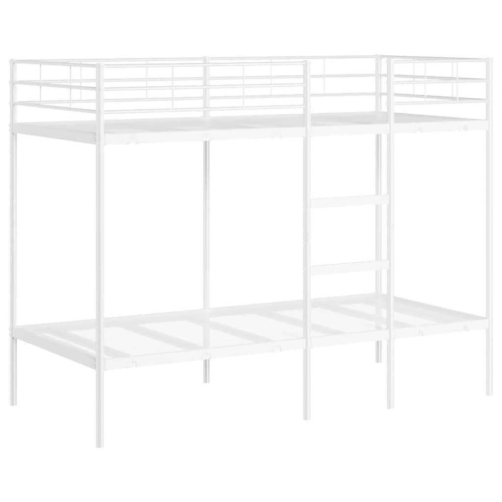 Letto a Castello senza Materasso Bianco 90x190 cm in Acciaio