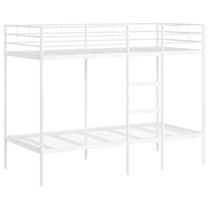 Letto a Castello senza Materasso Bianco 90x190 cm in Acciaio
