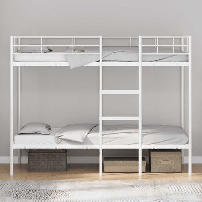 Letto a Castello senza Materasso Bianco 90x190 cm in Acciaio