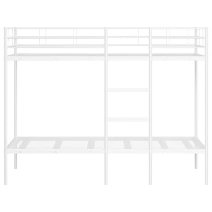 Letto a Castello senza Materasso Bianco 90x190 cm in Acciaio