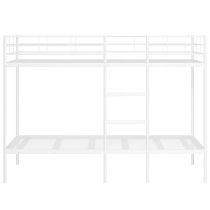 Letto a Castello senza Materasso Bianco 100x200 cm in Acciaio