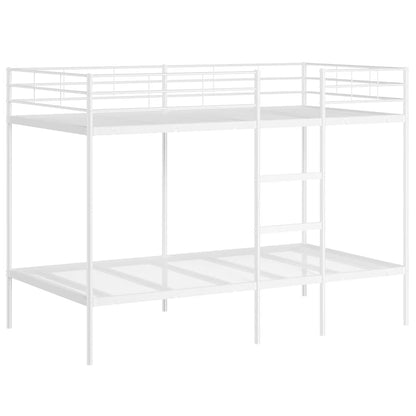 Letto a Castello senza Materasso Bianco 107x203 cm in Acciaio