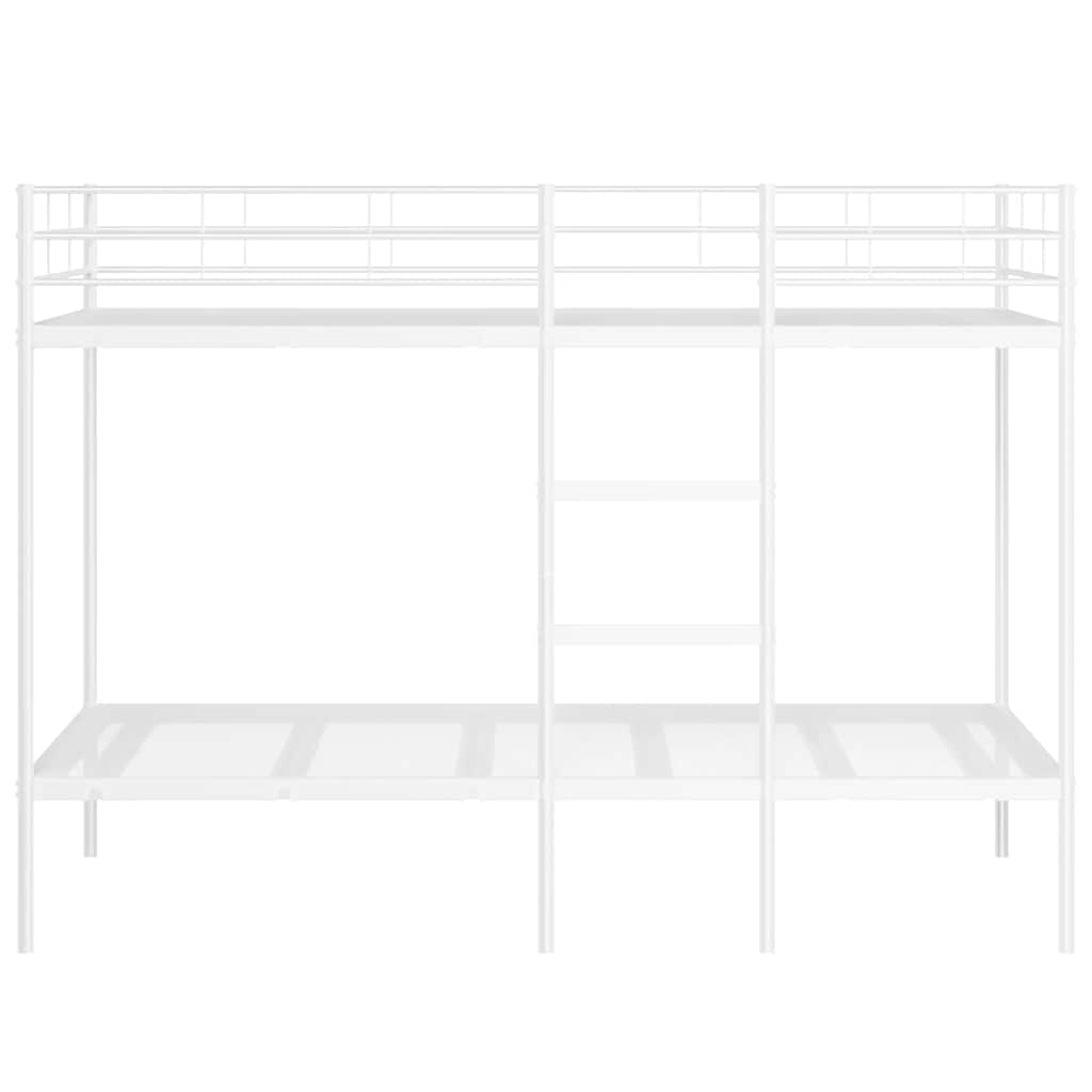 Letto a Castello senza Materasso Bianco 107x203 cm in Acciaio