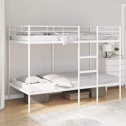 Letto a Castello senza Materasso Bianco 107x203 cm in Acciaio
