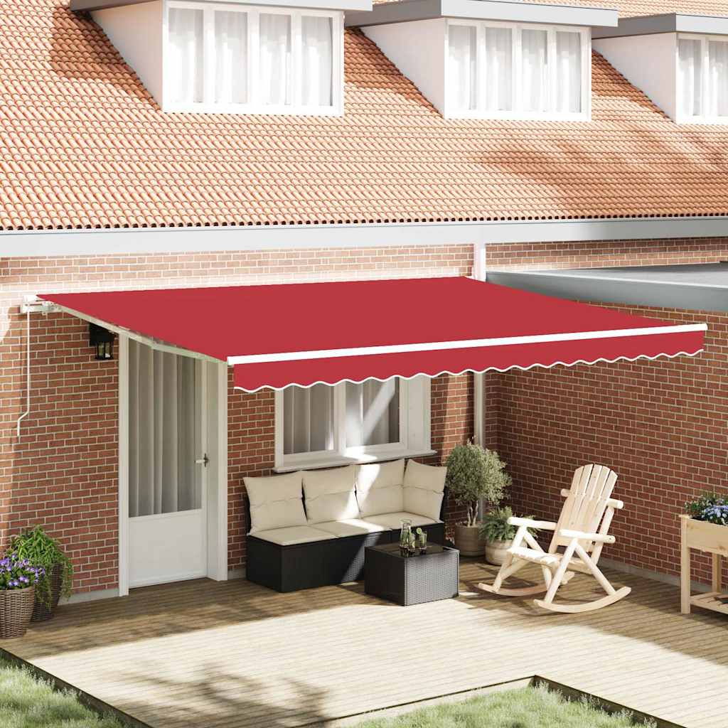 Telo di ricambio per tenda da sole Rosso 4,5 Ã— 3,5 m Poliestere