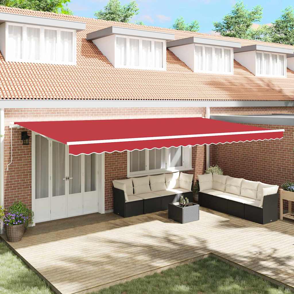 Telo di ricambio per tenda da sole Rosso 6 × 3,5 m Poliestere