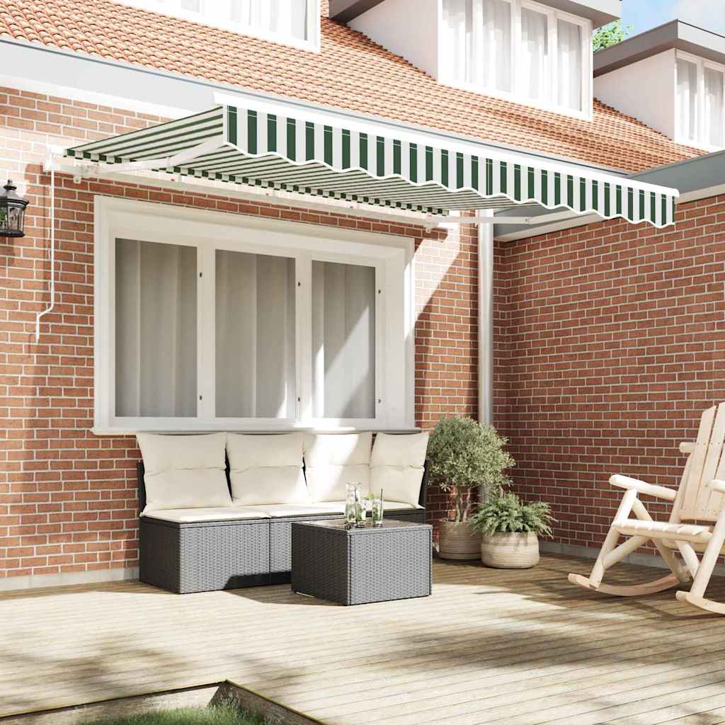 Telo di ricambio per tenda da sole Verde e Bianco 330 x 245 cm