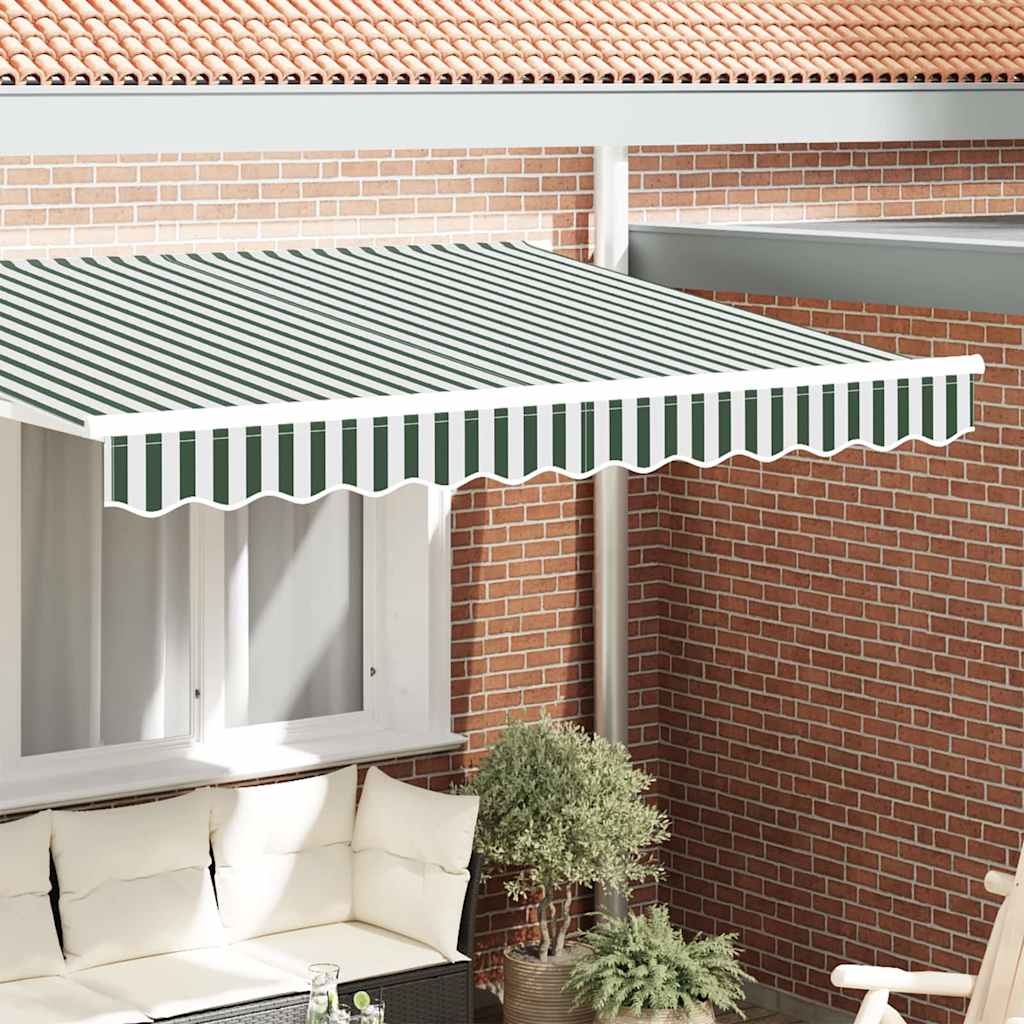 Tenda a Braccio Verde e Bianco 580 x 20 cm Tela