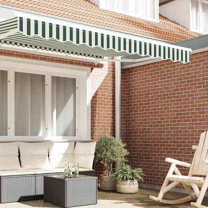 Tenda a Braccio Verde e Bianco 580 x 20 cm Tela