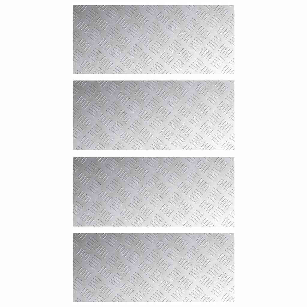 Gradini per Scale 4 pcs Argento 70 x 30 cm Alluminio