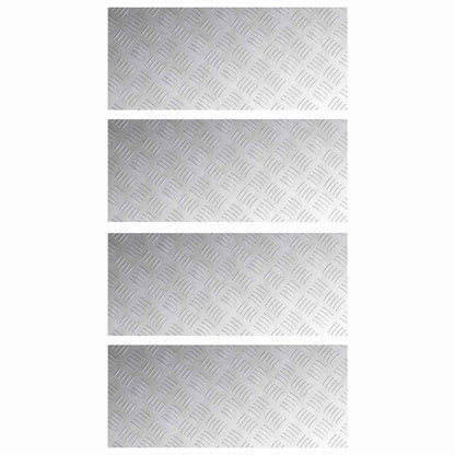 Gradini per Scale 4 pcs Argento 70 x 30 cm Alluminio