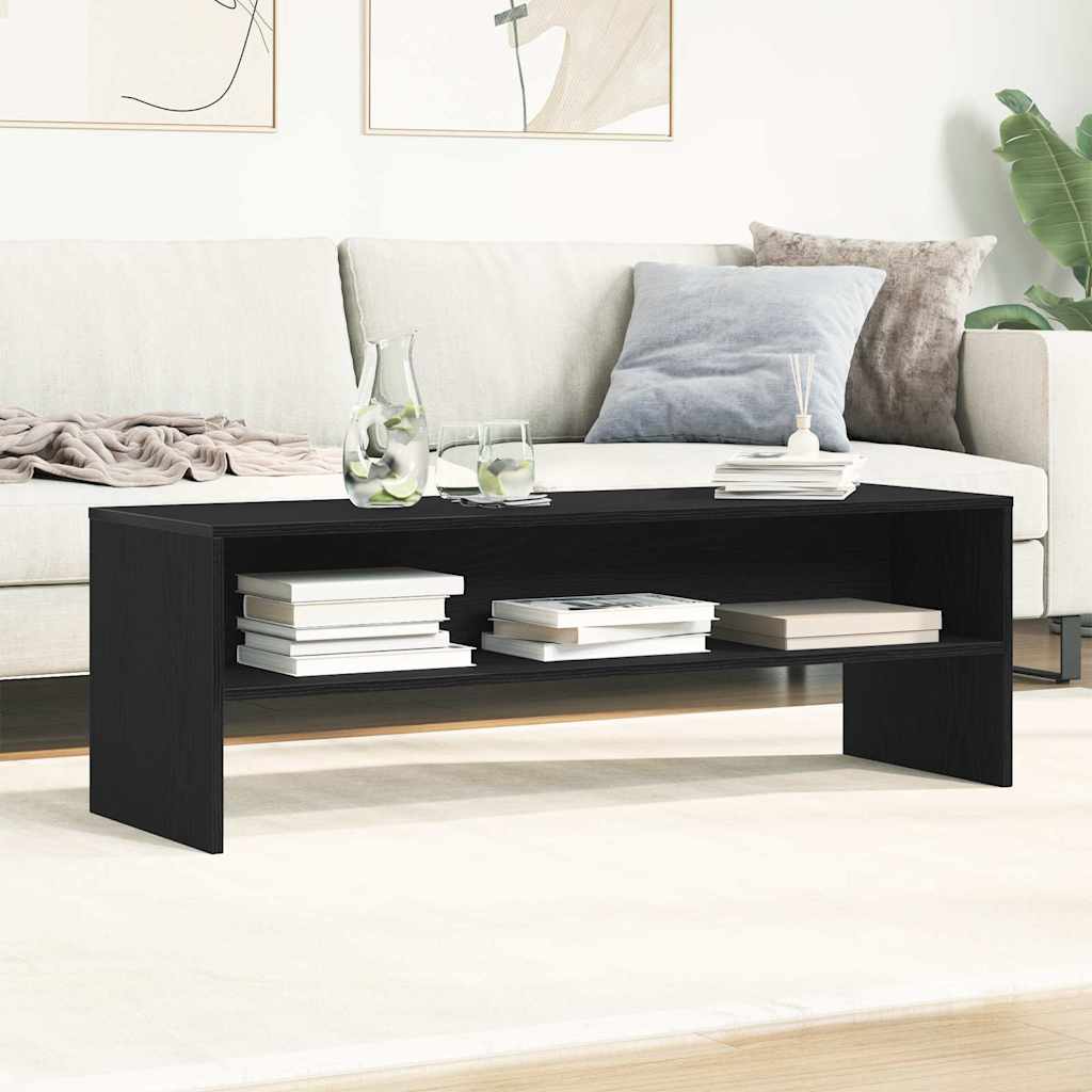 Mobile TV Rovere Nero 120x40x40 cm in Legno Multistrato