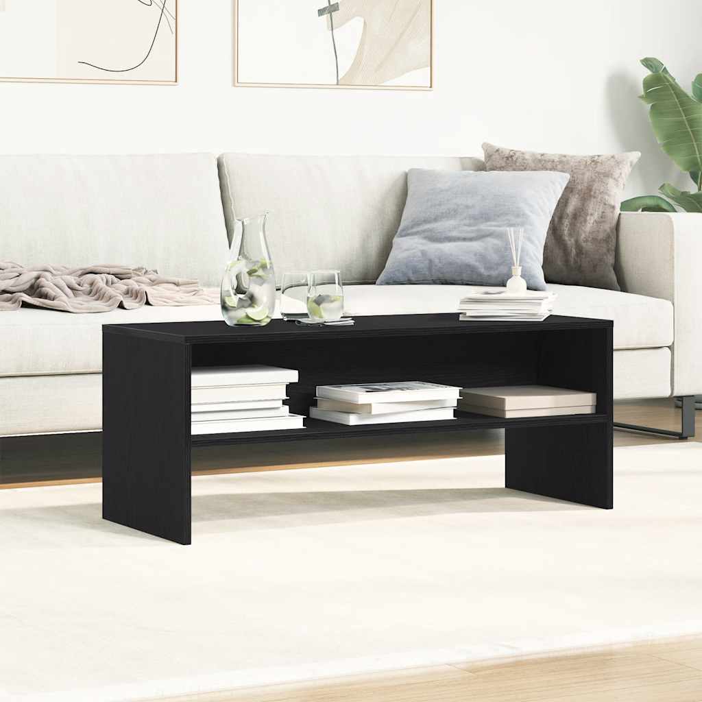 Mobile Porta TV Rovere Nero 100x40x40 cm in Legno Multistrato