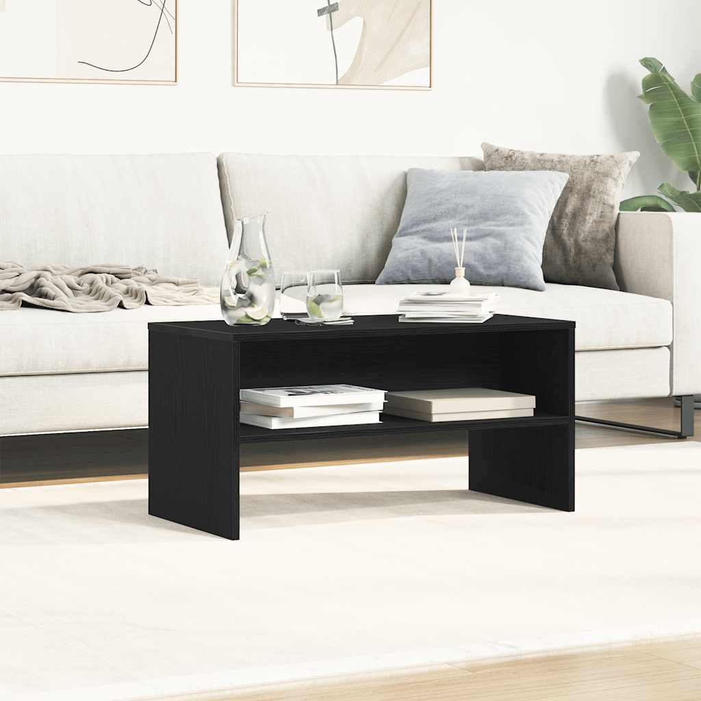 Mobile Porta TV Rovere Nero 80x40x40 cm in Legno Multistrato