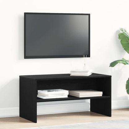Mobile Porta TV Rovere Nero 80x40x40 cm in Legno Multistrato