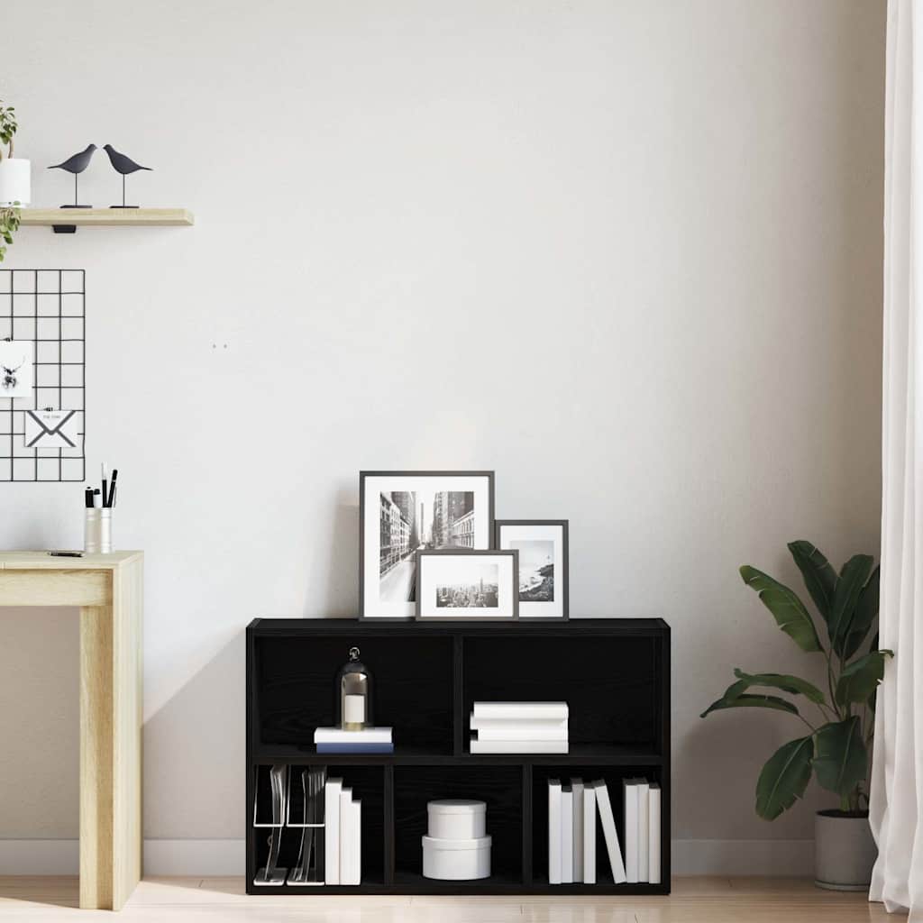 Libreria Rovere Nero 50x25x80 cm in Legno Multistrato