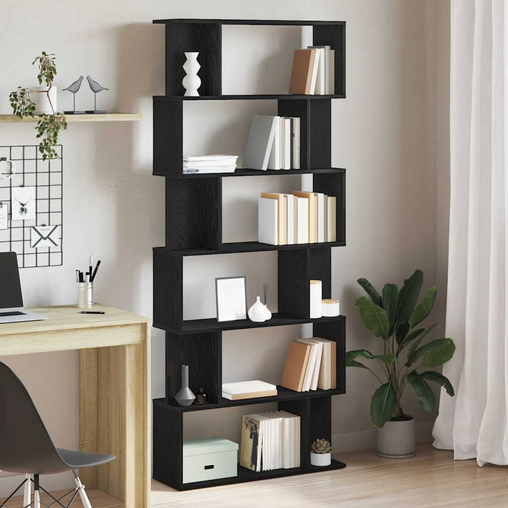 Libreria Rovere Nero 80x24x190,5 cm in Legno Multistrato