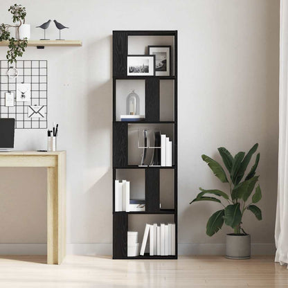 Libreria/Divisorio Rovere Nero 45x24x159 cm Legno Multistrato