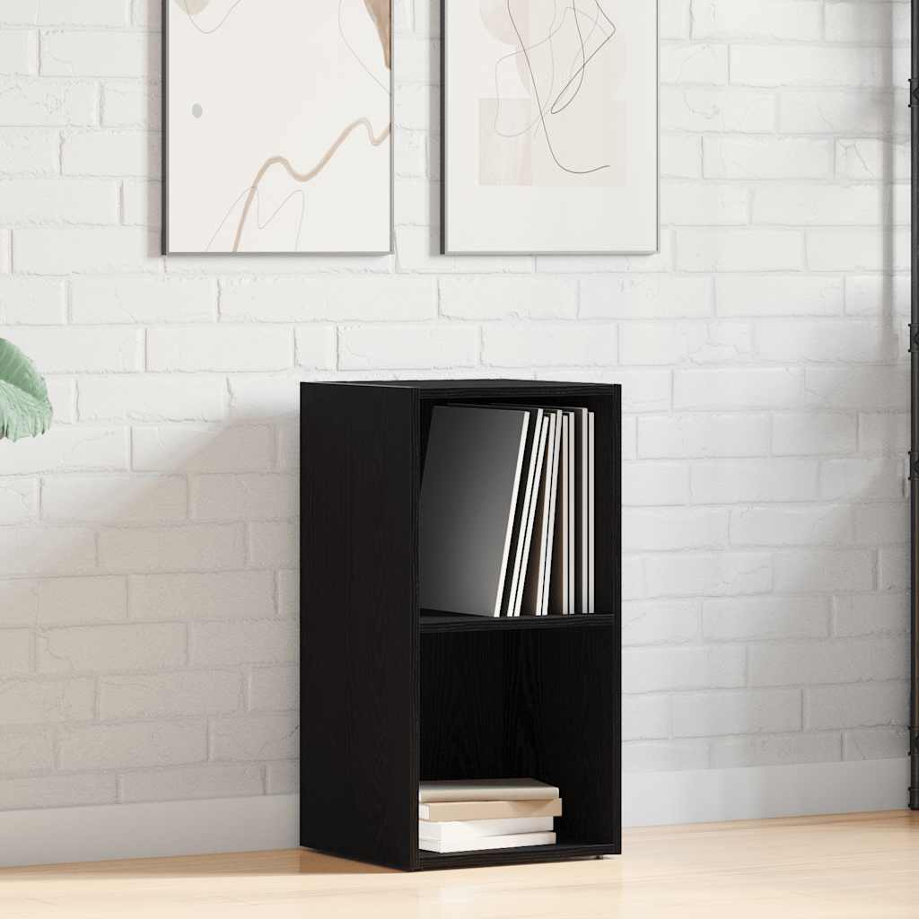 Scatola per Contenitori LP in Rovere Nero 71x34x36cm Truciolato