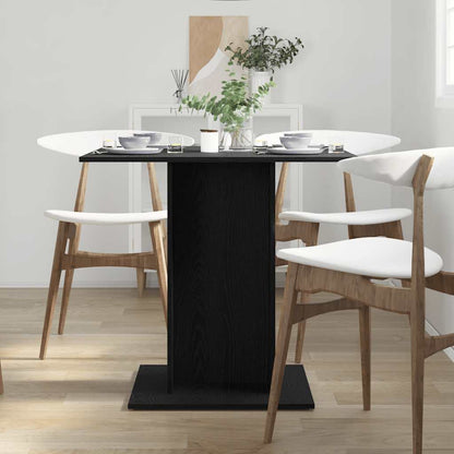Tavolo da Pranzo Rovere Nero 80x80x75 cm Legno Multistrato
