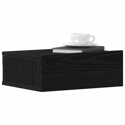 Comodino sospeso Rovere Nero 40x32x15 cm in Legno ingegnerizzato