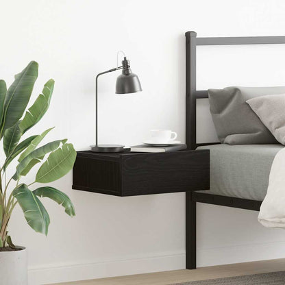 Comodino sospeso Rovere Nero 40x32x15 cm in Legno ingegnerizzato