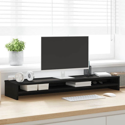 Supporto per Monitor Rovere Nero 100x24x13 cm Legno Multistrato