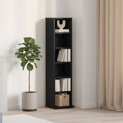 Mobile Porta CD Rovere Nero 21x20x88 cm in Legno Multistrato