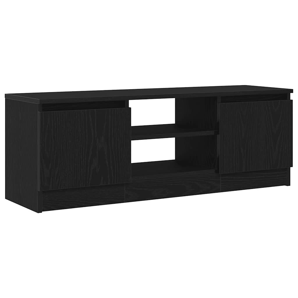 Mobile Porta TV Rovere Nero 102x30x36 cm in Legno Multistrato