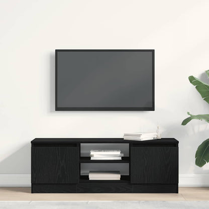 Mobile Porta TV Rovere Nero 102x30x36 cm in Legno Multistrato