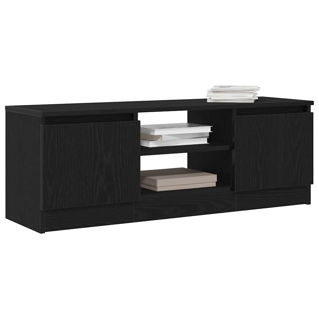 Mobile Porta TV Rovere Nero 102x30x36 cm in Legno Multistrato