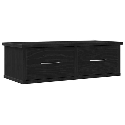Armadietto a muro con cassetto Rovere Nero 60 x 26 x 18,5 cm