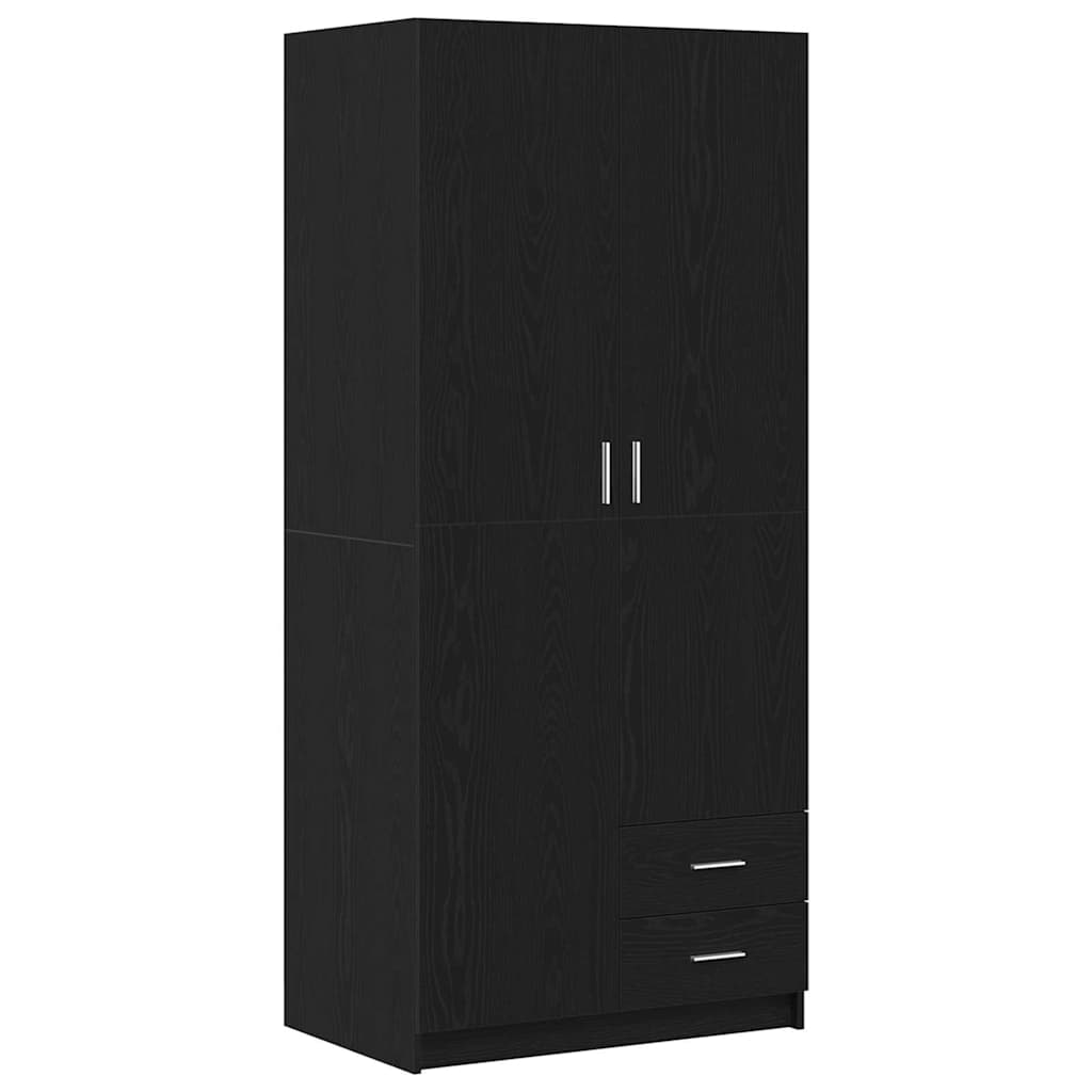 Guardaroba Rovere Nero 80 x 52 x 180 cm Legno multistrato